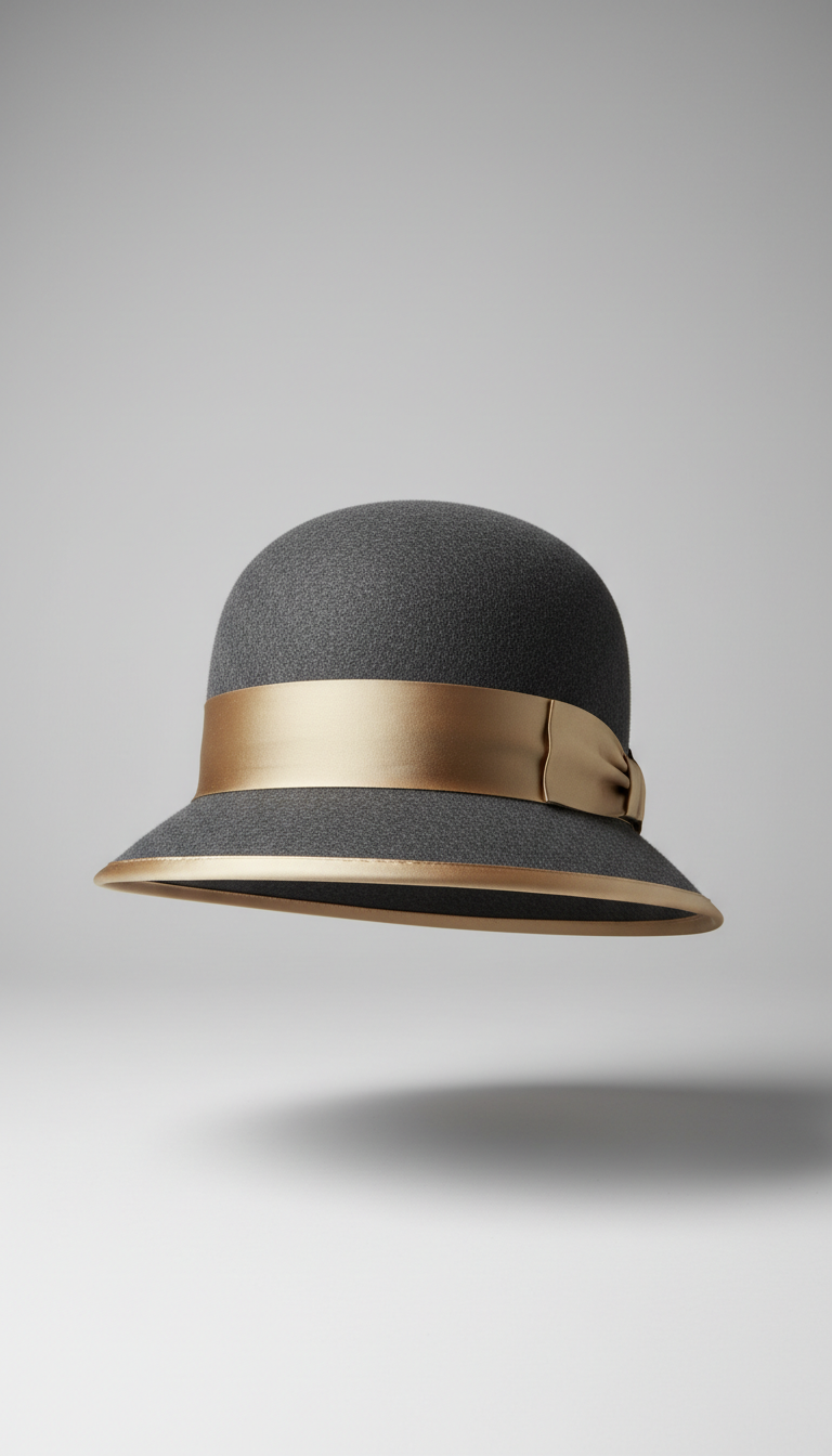 Silk-Trimmed Wool Cloche